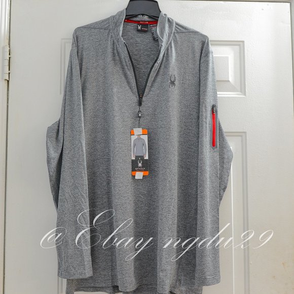 Spyder Active Men 1/4 Zip Pullover GRAY - Picture 1 of 6